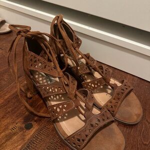 Steve Madden Tan Lace-Up Heels